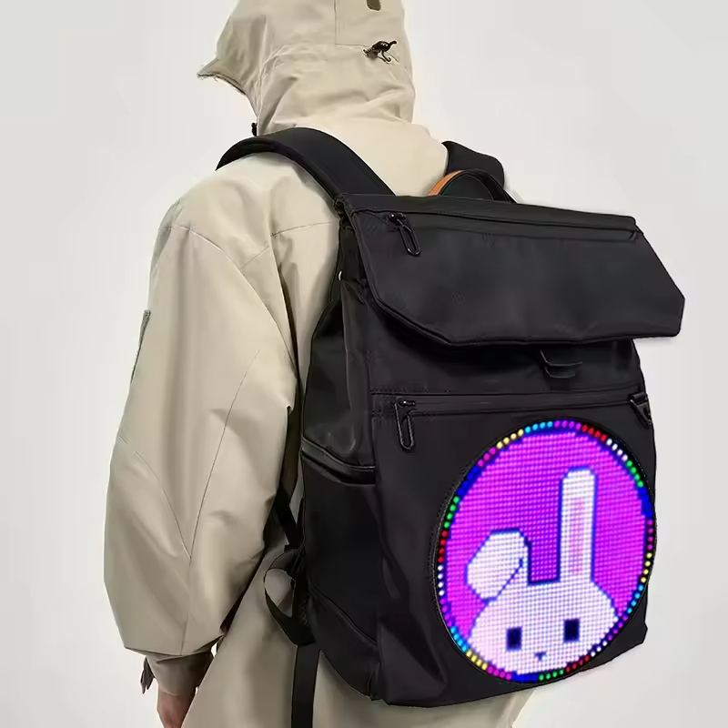 Hot Sale Digital Scrolling Display Backpack Unisex Canvas LED Backpack