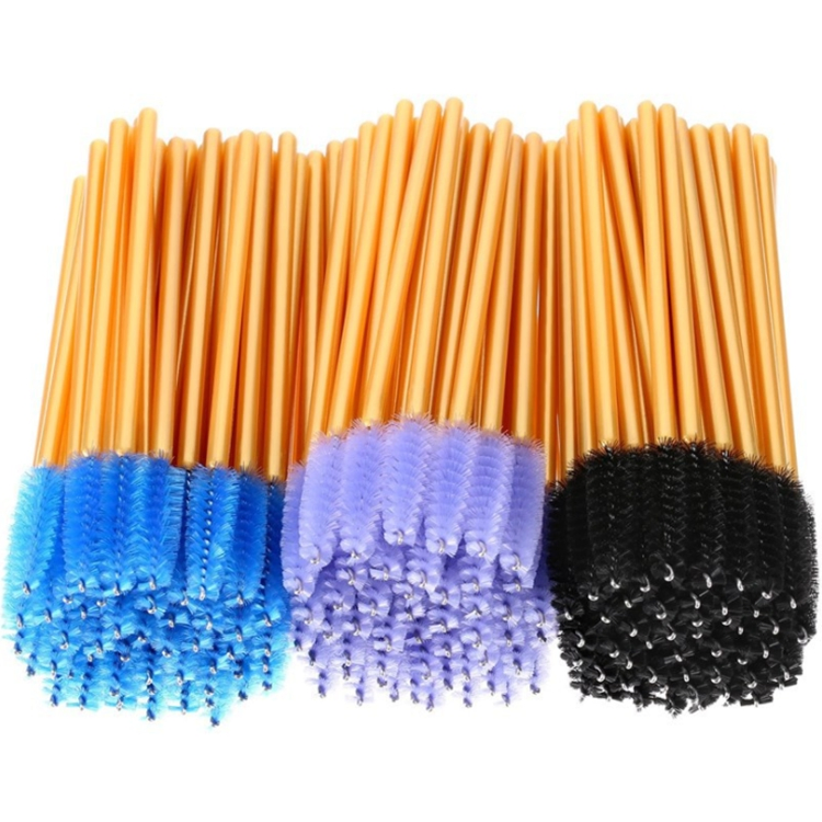 Eco Disposable Spoolie Golden Handle Eyelash Mascara Brushes Black Pink and Gold Lash Extension Mascara Wands