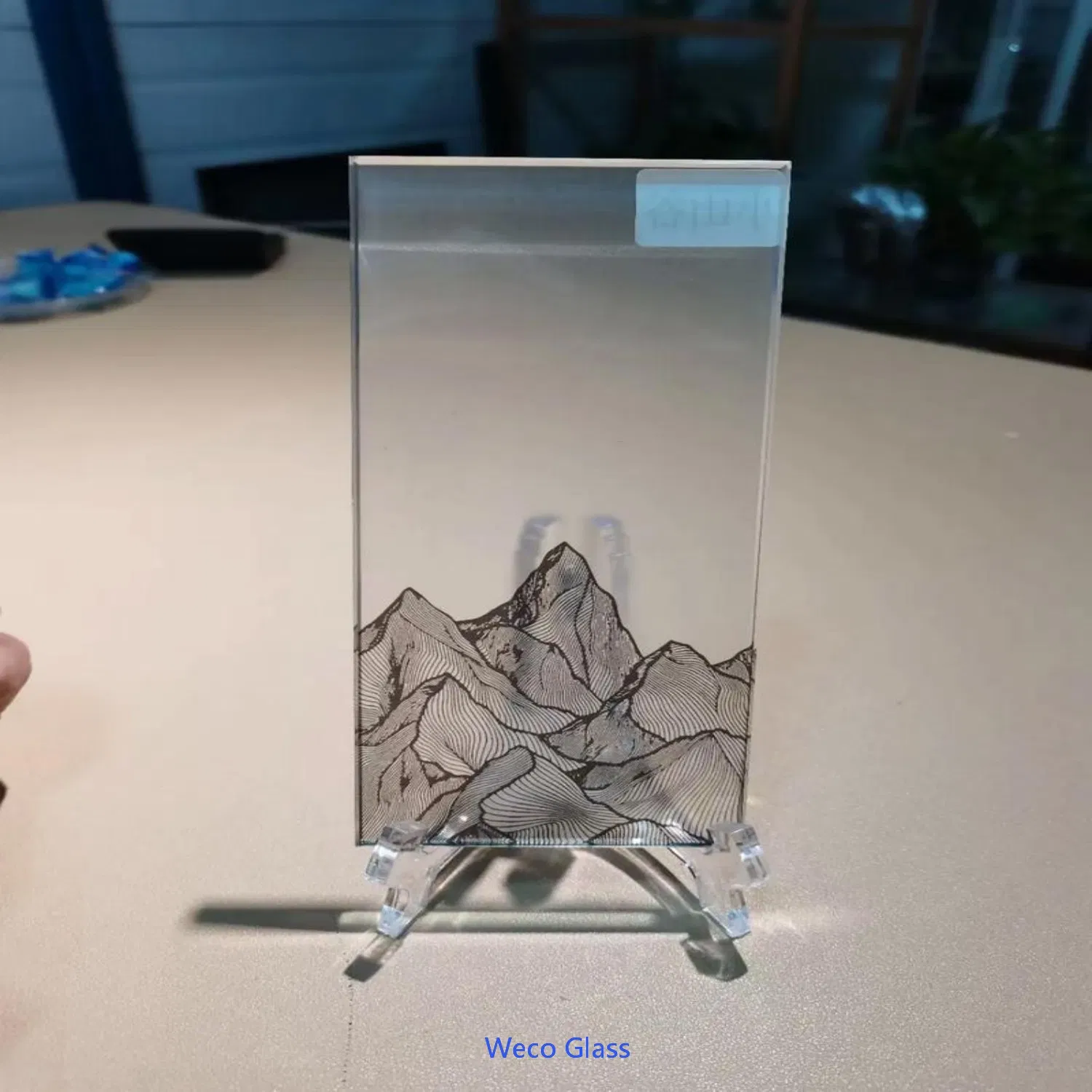 China Factory Supplier Decorative Patterns Acid Etched Glass for Back Painted Applications.