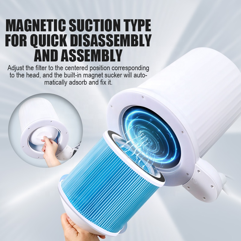 Foldable Powerful Suction LED Pedicure Nail Dust Vacuum Collector with Wheel Stand