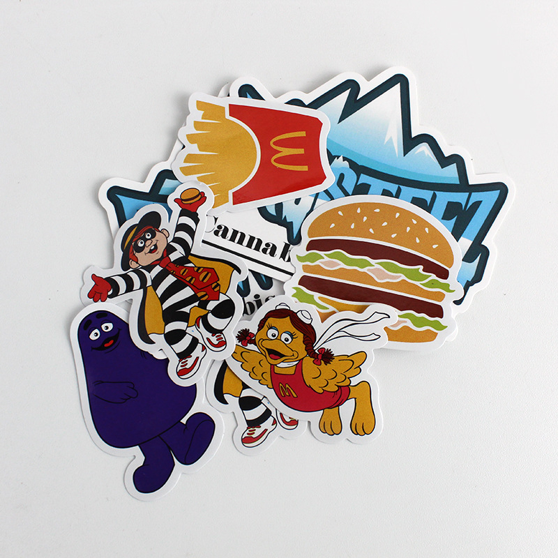 Customized Cartoon Stickers, Gold-Embossed Laser-Shaped Labels, All-Wearing PVC Self-Adhesive Waterproof Labels, DIY Luggage Stickers
