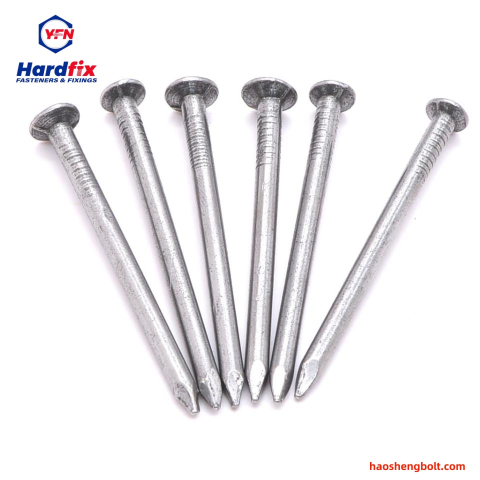 Furniture Cabinet Hardware Hand Tools Zinc Plated 45#Carbon Common Roofing Galvanized Steel Concrete Nail