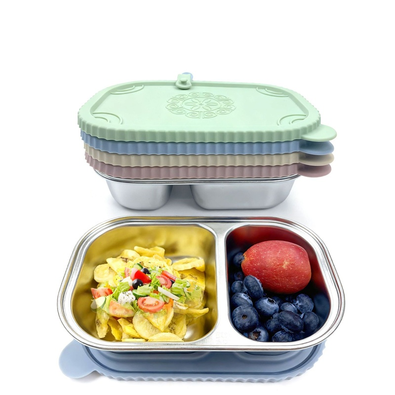 Premium 500ml 304 Stainless Steel Lunch Box with Silicone Lid