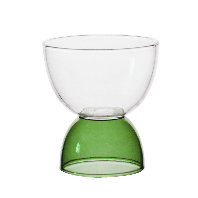 Modern Design Glass Juice Yogurt Coffee Ice Cream Cup Summer Household Bantam Dessert Bowl Colored Borosilicate Glass