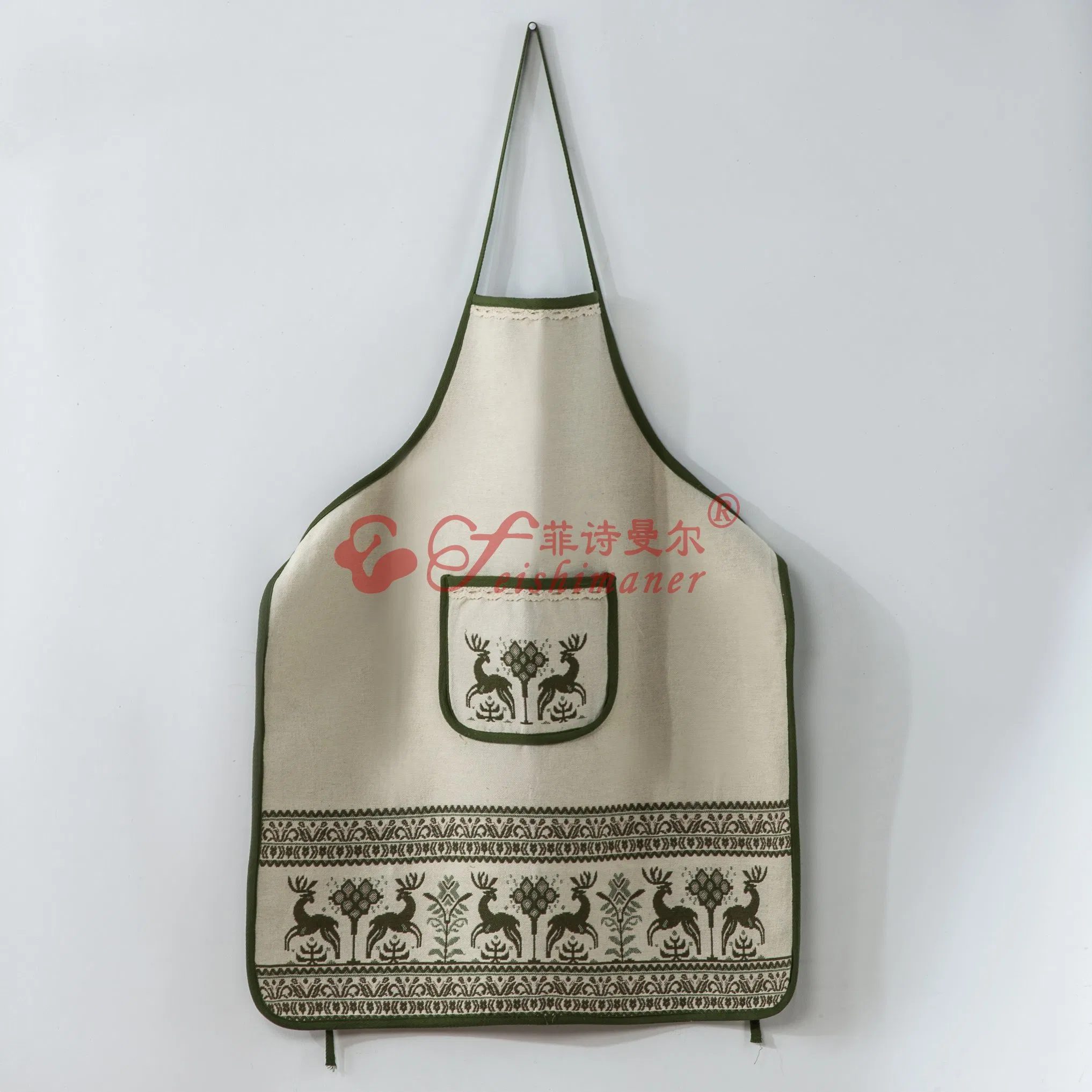 Unisex Cleaning Housework Dustproof Cooking Kitchen Apron Cotton Hemp Restaurant Apron