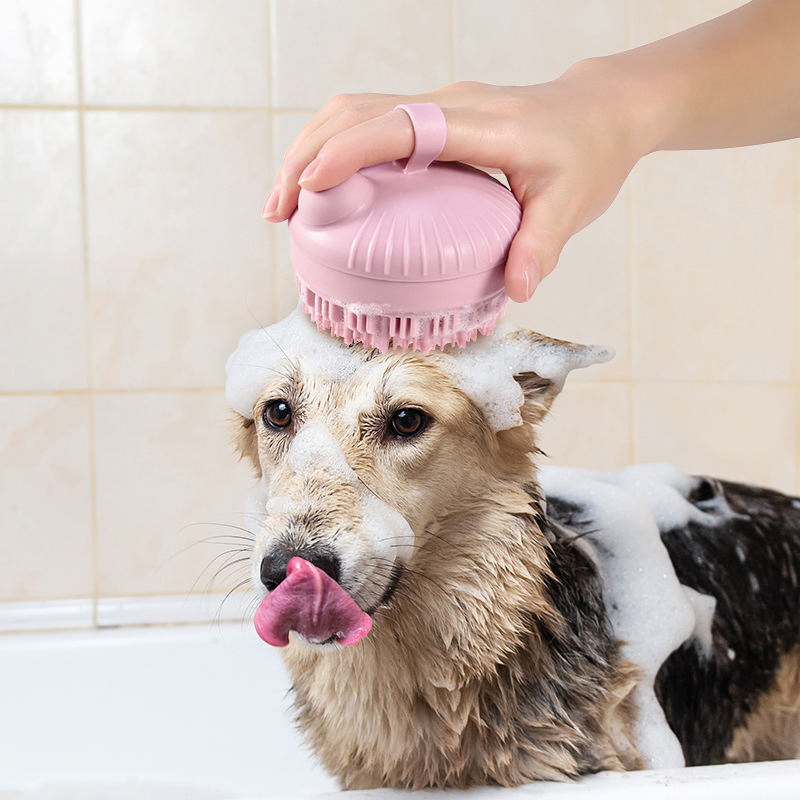 Multi-Use 2 Options Portable Reusable Silicon Pet Bath Body Scrubber Silicone Soft Shampoo Massage Head Hair Scalp Comb Brush for Human and Animals