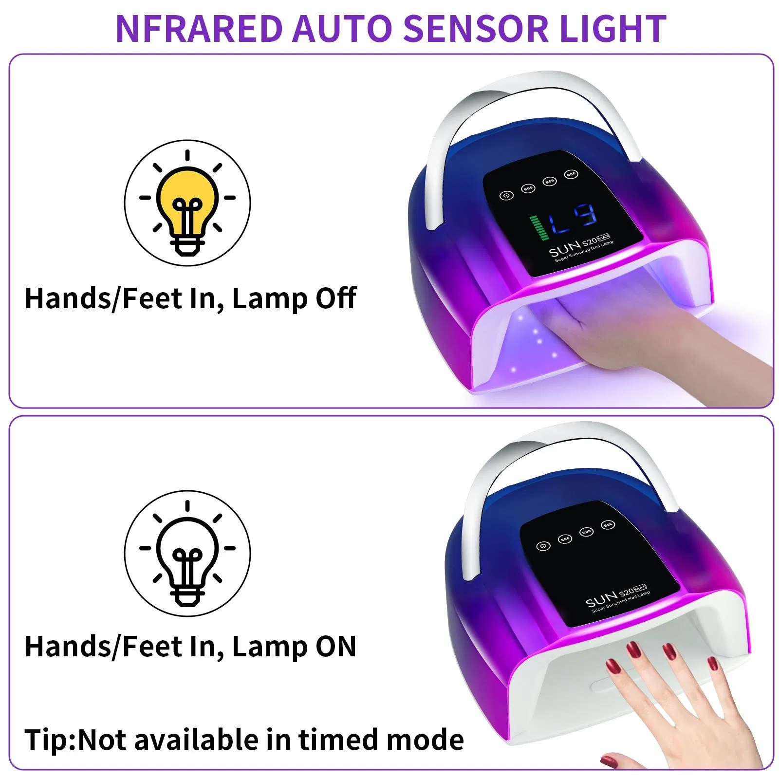 Wholesalse High Quality New Design 24 Lamp Beads Cure Gel LED Light LED UV Nail Lamp for Gel Polish