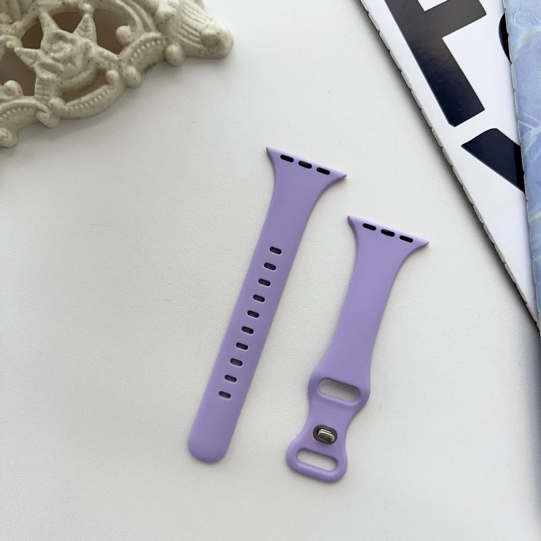 Multiple Colors Soft Silicone Butterfly Tail Sport Smart Watch Band Compatible for Apple Watch Series Silicone Strap