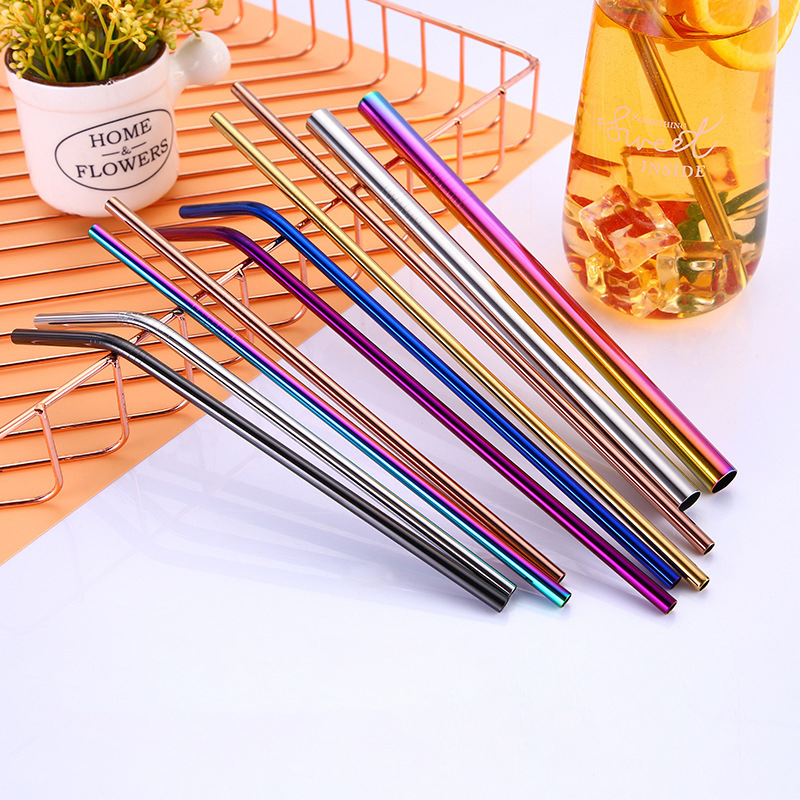 Customized Stainless Steel Colorful Drinking Straws Eco Friendly Straw