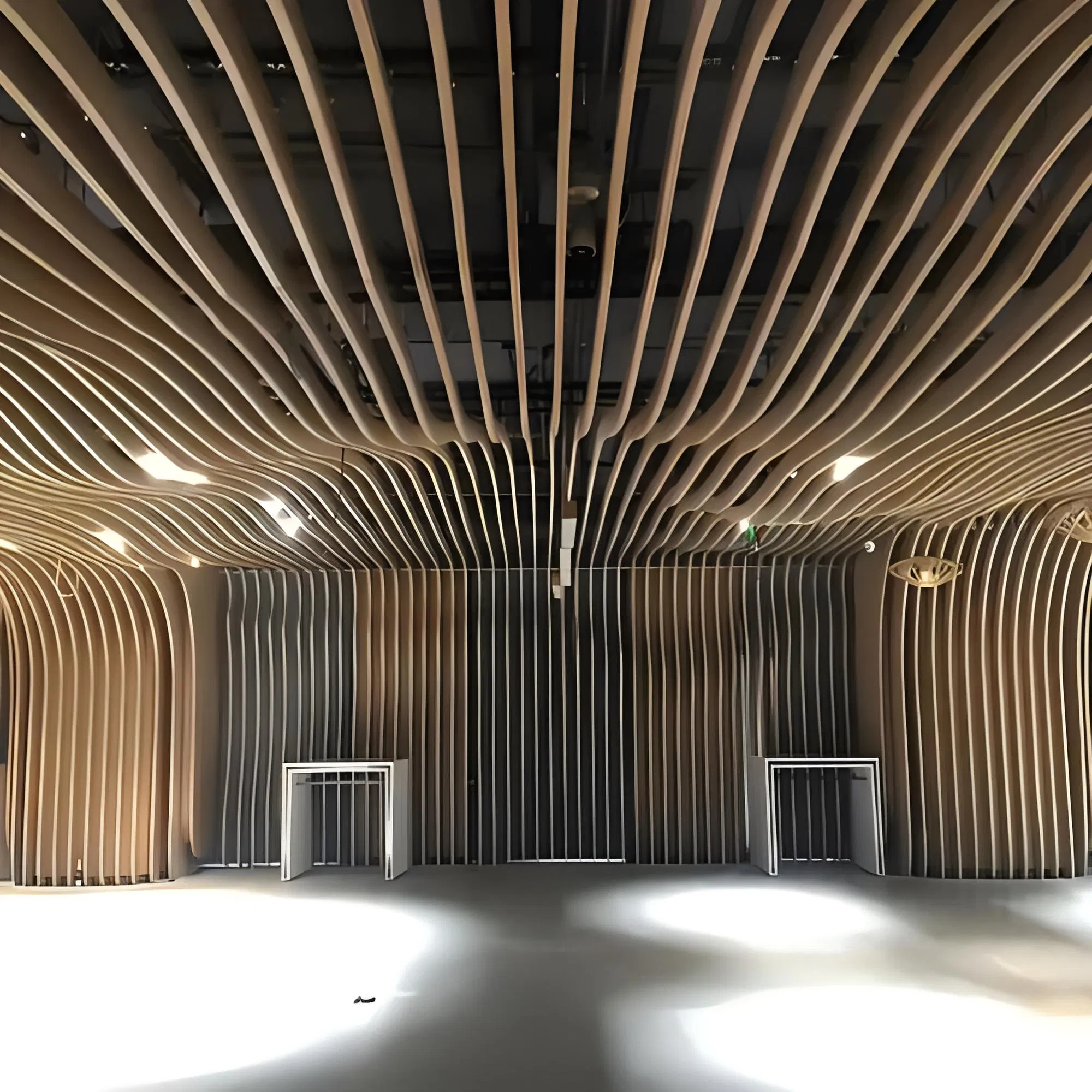 Customized False Suspended Metal Curved Ceiling Fireproof Construction Decoration Wave Baffle Aluminum Ceiling with Factory Price