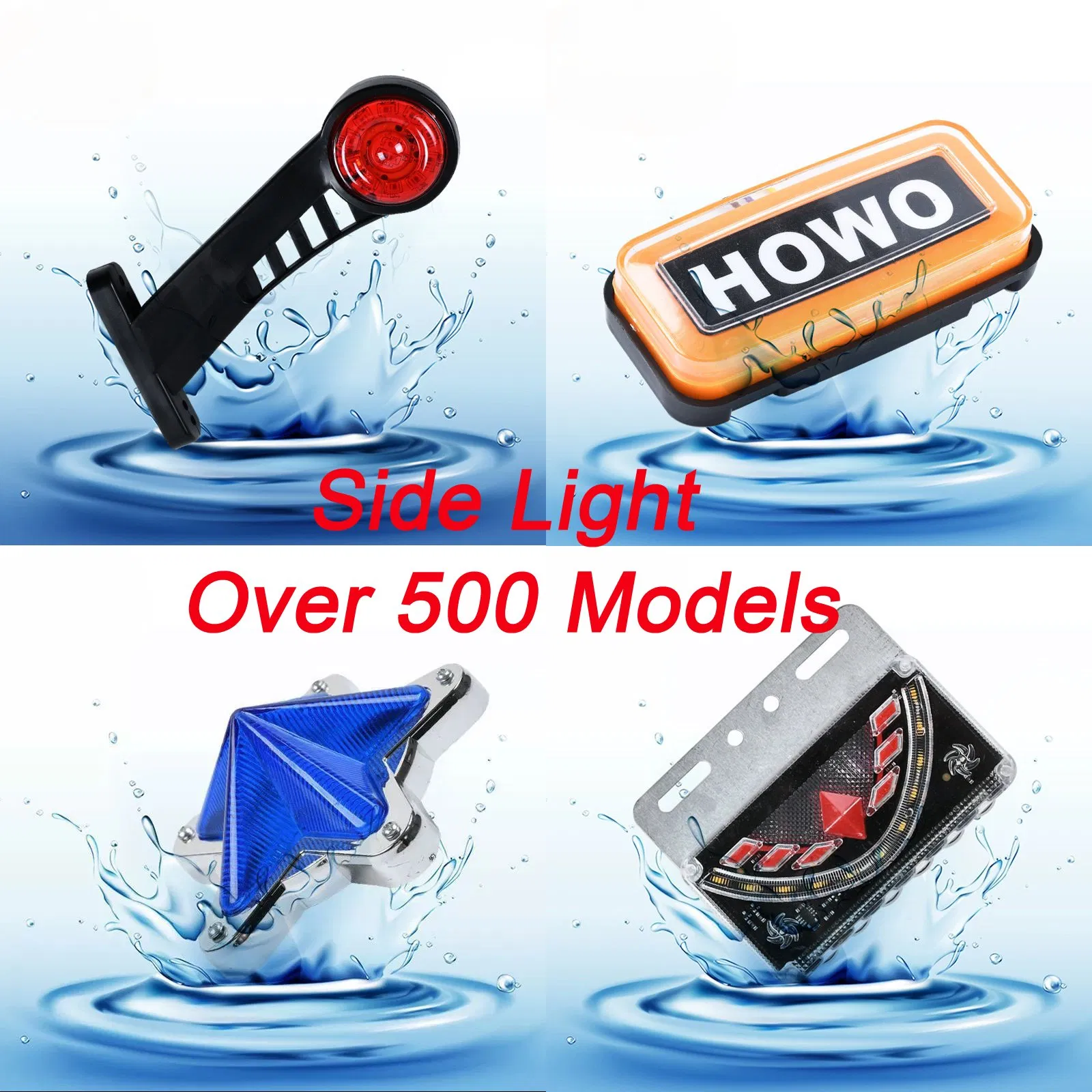 LED Truck Side Lights, 12V/24V Safety Signal Clearance Indicator