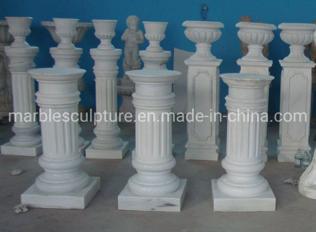 Classical Style Hand Carved Marble Flower Pot for Garden Planter (SYFP-009)