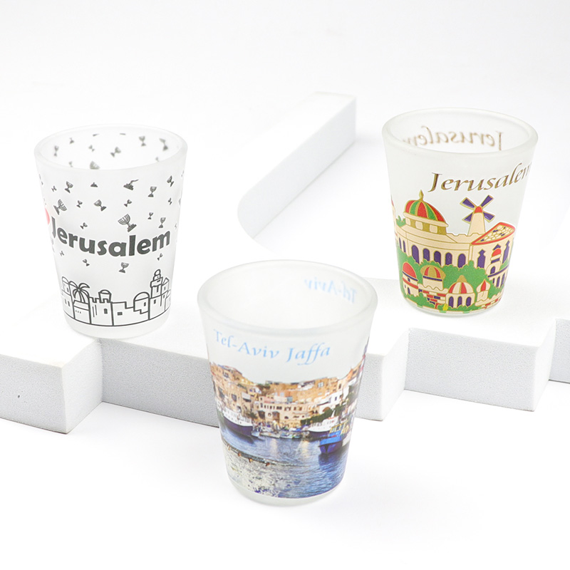 Personalized 2oz Souvenir Custom Logo Shot Glasses Printed Frosted Sublimation Shot Glass