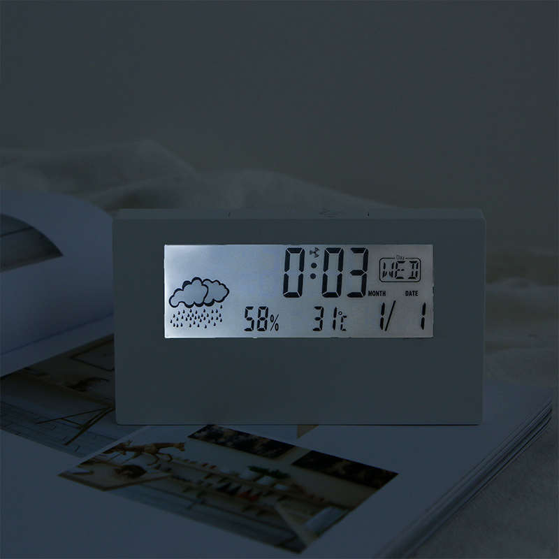 Thermometer Hygrometer Creative Weather Display Luminous Night Light Electronic Alarm Clock