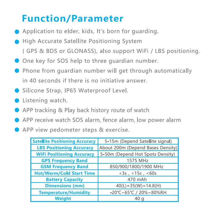 Kids Child Elderly GPS Tracking Watches with Alerts on Web/APP/SMS by Setting up Geo Fence (GPT18)