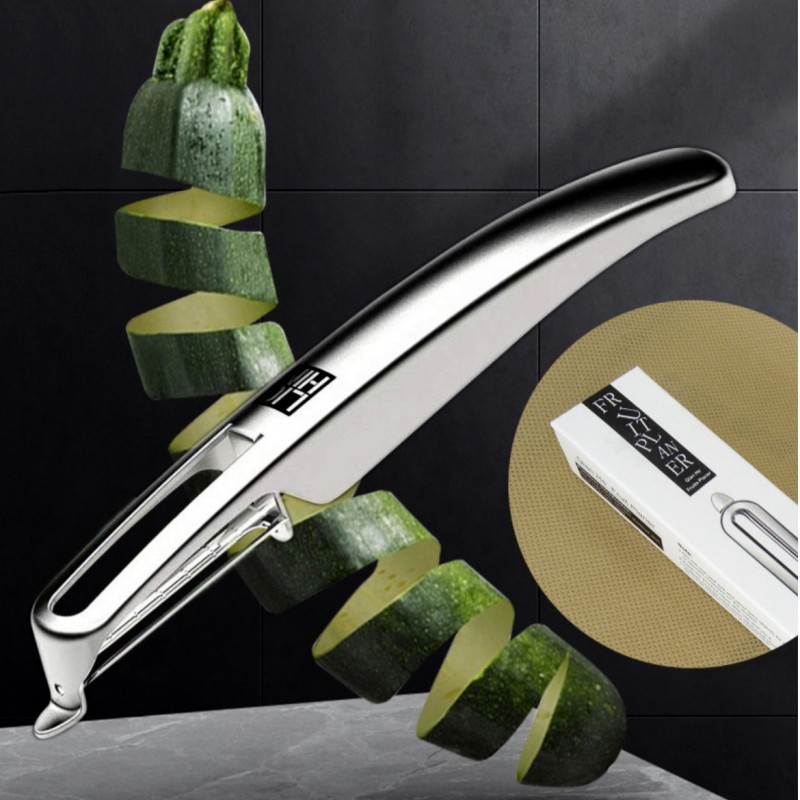Multifunctional Stainless Steel Canoe Peeler Safe Guard Ergonomic Kitchen Gadget Wbb27613