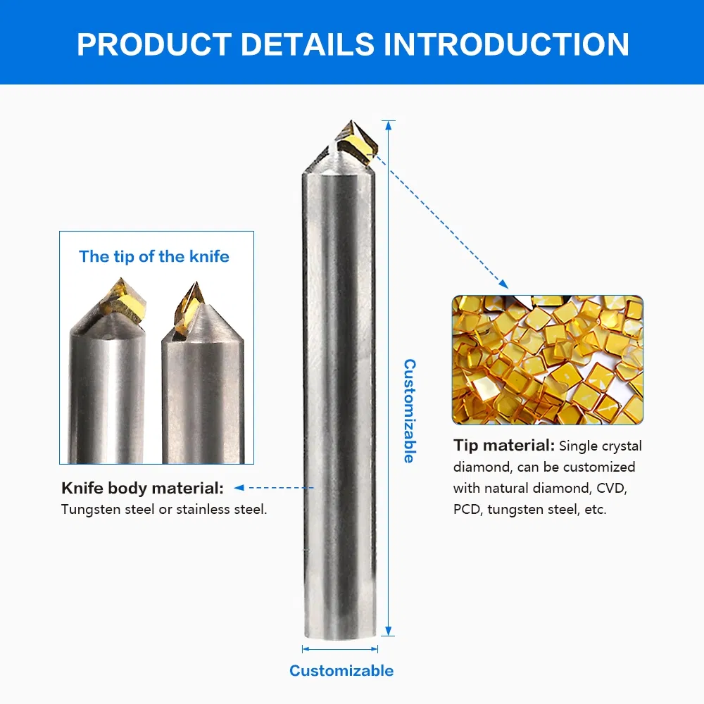 Mcd Diamond Milling Tools End Mills Router Bits Mcd Diamond Milling Cutter Mcd Milling Tool for Acrylic Glass