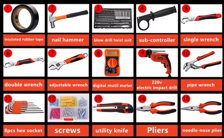 Behappy 112 PCS Household Electric Hand Tools Set