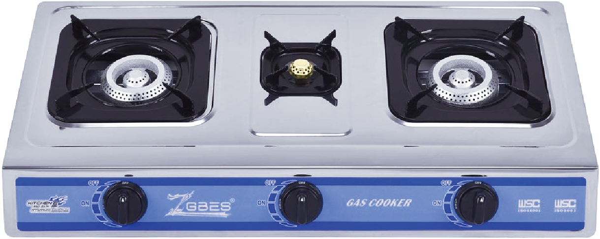 Premium Stainless Steel 3 Burner Gas Cooker for Home Kitchens