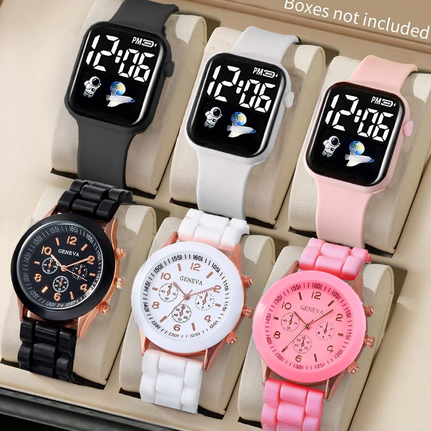 Three Colors Watch Set Gift Girl Child Silicone Watch Sports