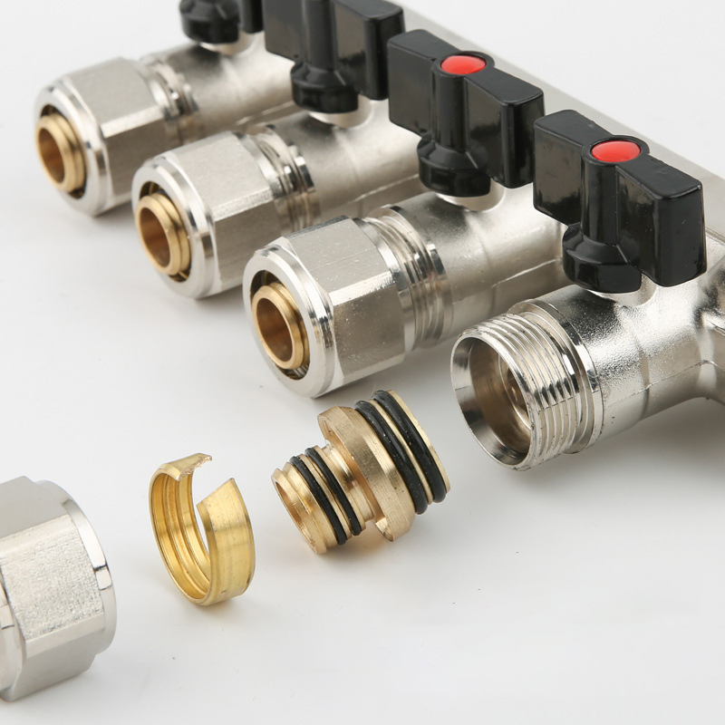 Sanipro Hydronic Distribution Control Valve Water Separator Ss Brass Manifolds with 2-12 Ports Heating Systems & Parts