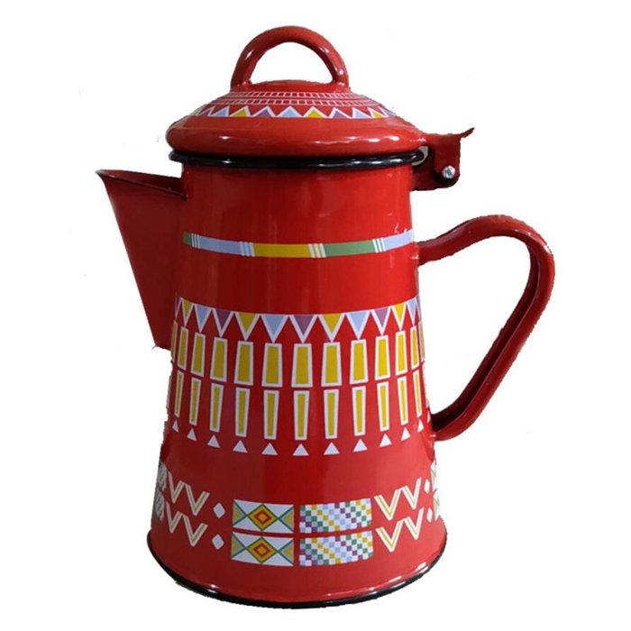 Outdoor Enamel Coffee Pot Tea for Camping Farmhouse Kitchen Decor