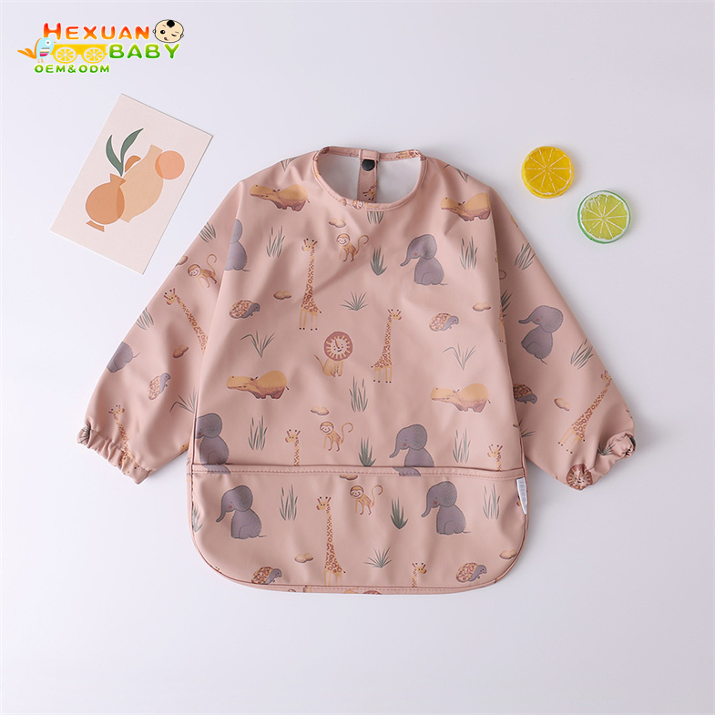 2025 Customized High Quality Waterproof Bib Baby Long Sleeve Bibs