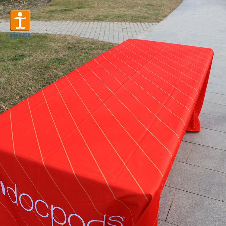 Popular Custom Color Polyester Fabric Table Cloth for Trade Show