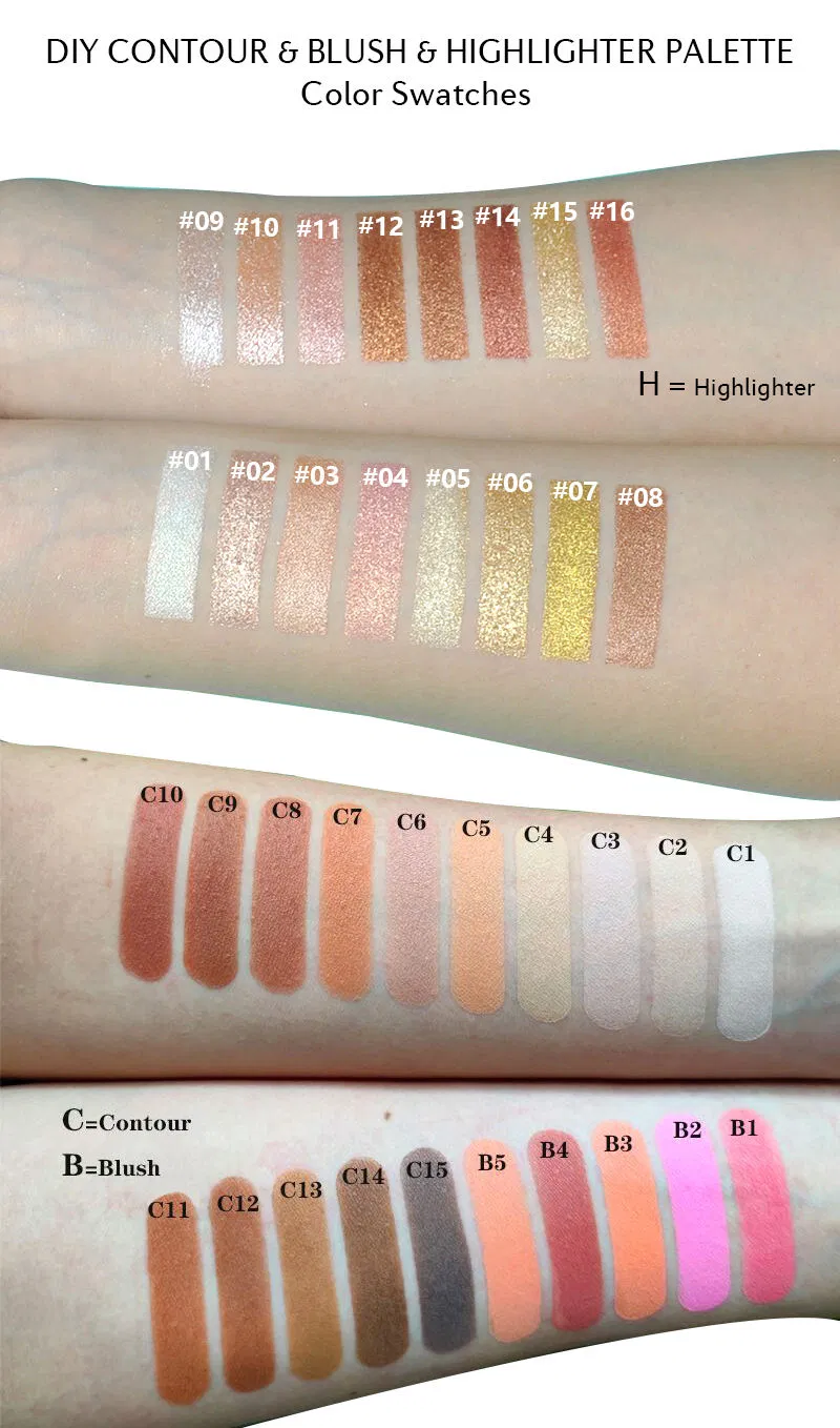Wholesale No Brand Private Label DIY Makeup Palette Press Blusher