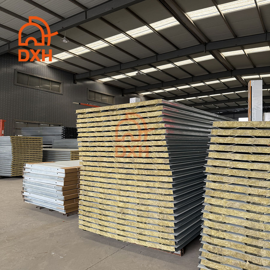 Dxh Easy Installation Thermal Insulation Office Building OEM ODM High Quality CE ISO Chinese Durable High Quality Rock Wool Sandwich Panel