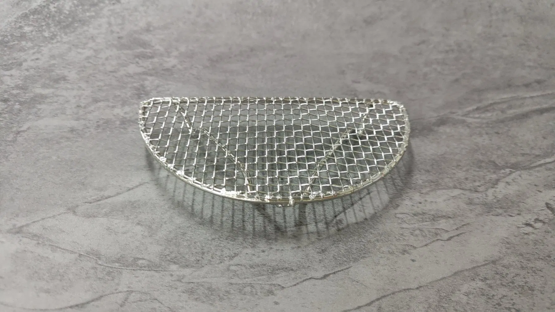 304 Stainless Steel Japanese Barbecue Mesh Half-Round Semi-Circle Tempura Fried Pork Cutlet Serving Rack Net