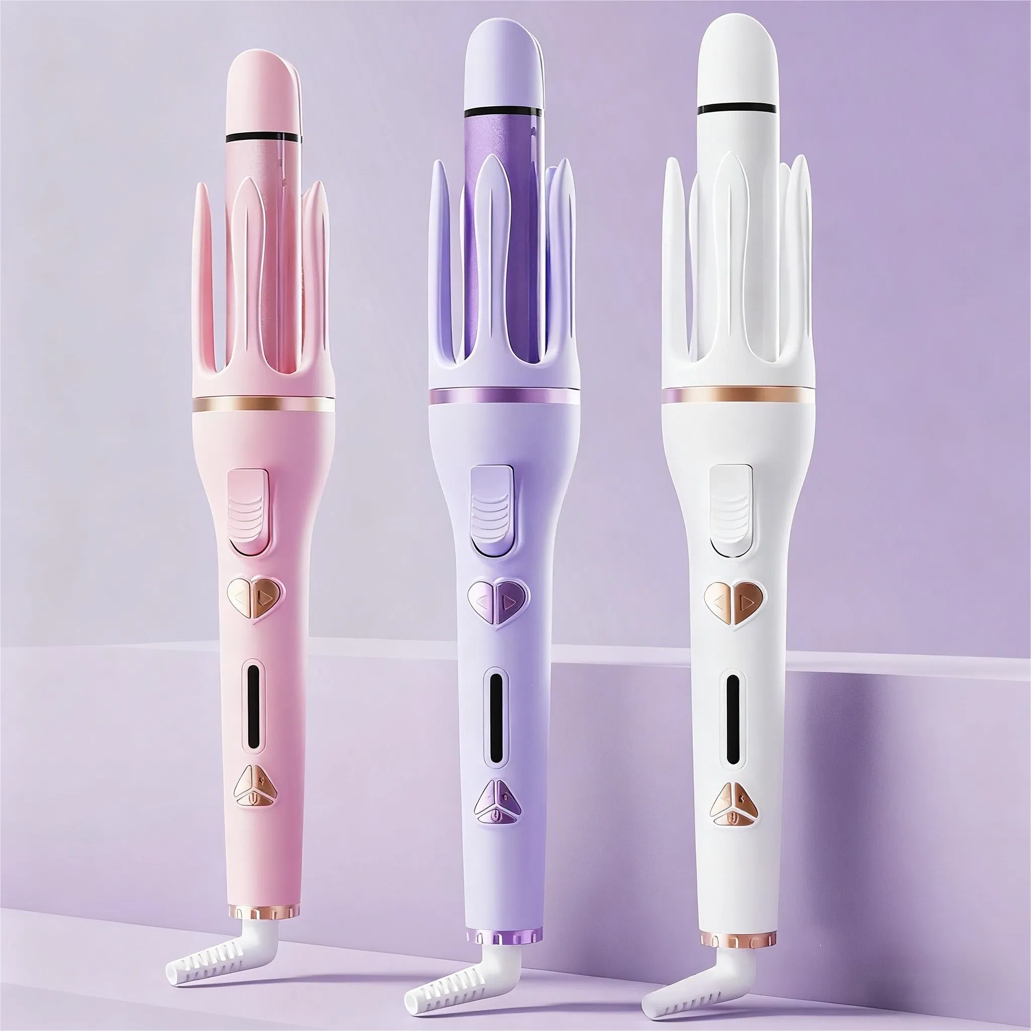 2025 New Model 2-in-1 Detachable Head Automatic Hair Curler & Straightener