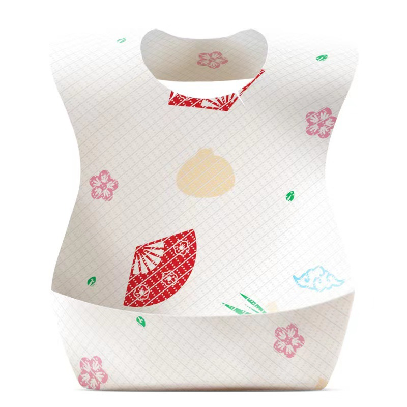 OEM Custom 20 PCS Individually Packaged Absorbent Leakproof Non Woven Fabric Disposable Baby Bib for Feeding & Travel