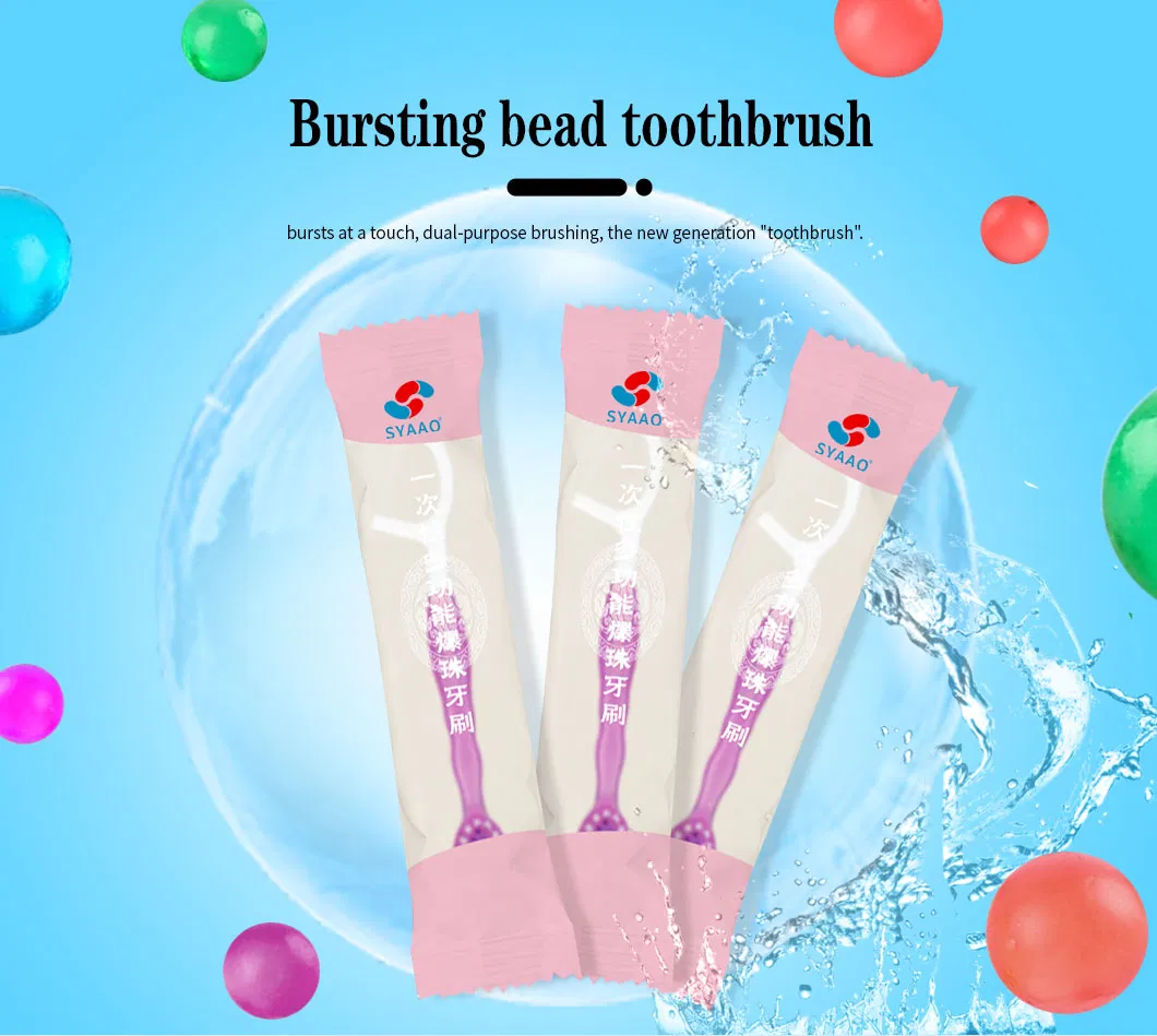 Bursting Bead Toothbrush Disposable Mini Bursting Bead Toothbrush Fresh Breath Portable Multifunctional