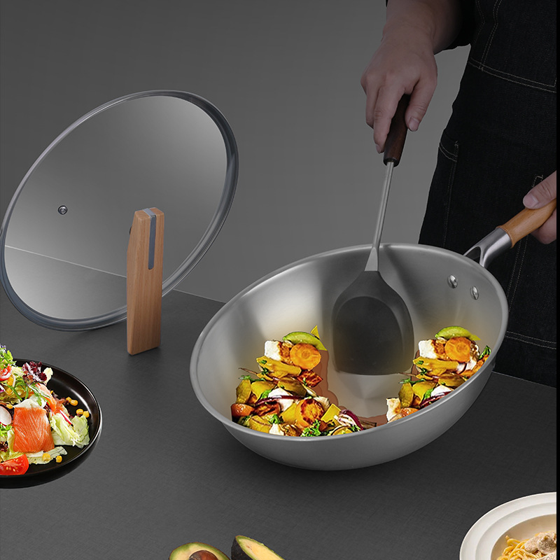 Титановая сковорода-вок Healthy Pure, без покрытия, 30 см