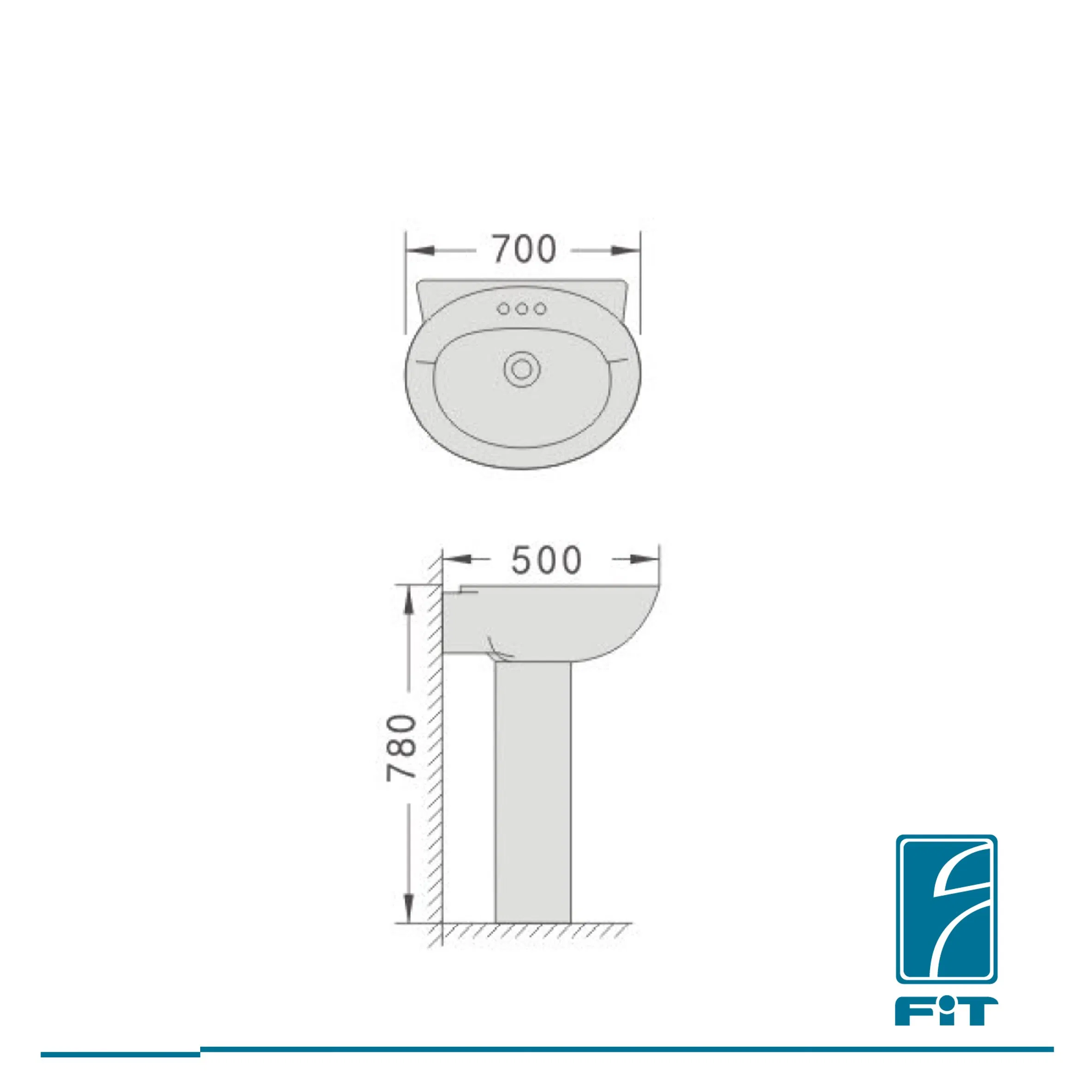 Single Floor Standing Wash Basin Solid Surface Basin Pedestal Sink Bathroom
