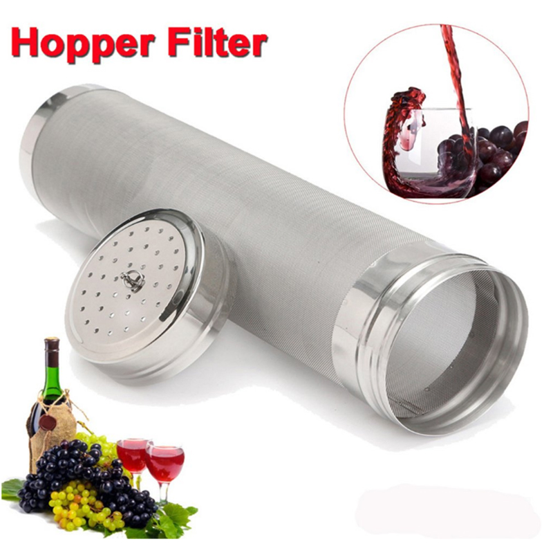 Canned Beer Filter Cylinder with Lid, Cylindrical Stainless Steel Mesh Filter Cylinder, Brewing Beverage Filter Cylinder