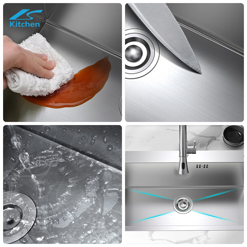 Modern Handmade Stainless Steel Single Bowl Bottom Installation Kitchen Sink Fregadero Cocina