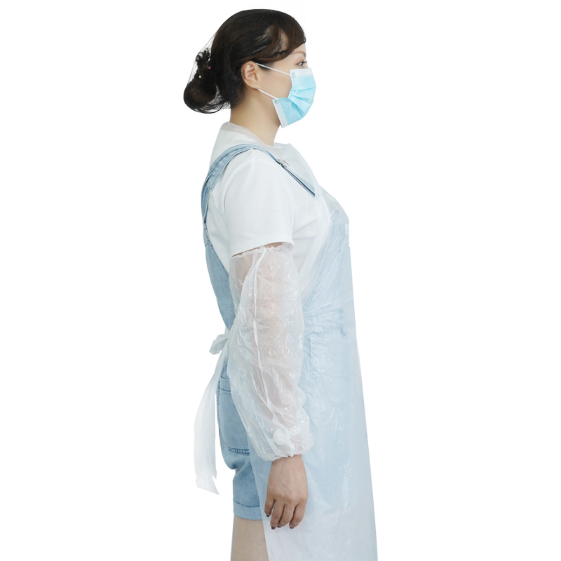 Disposable PE Apron Waterproof LDPE Polyethylene Apron in White Color