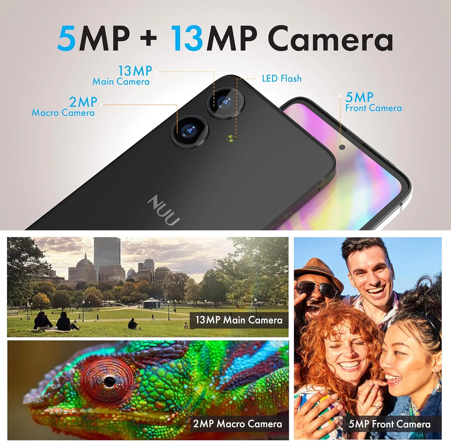 Смартфон 5G с двумя SIM-картами, 6.6 дюймов, 8/128 ГБ