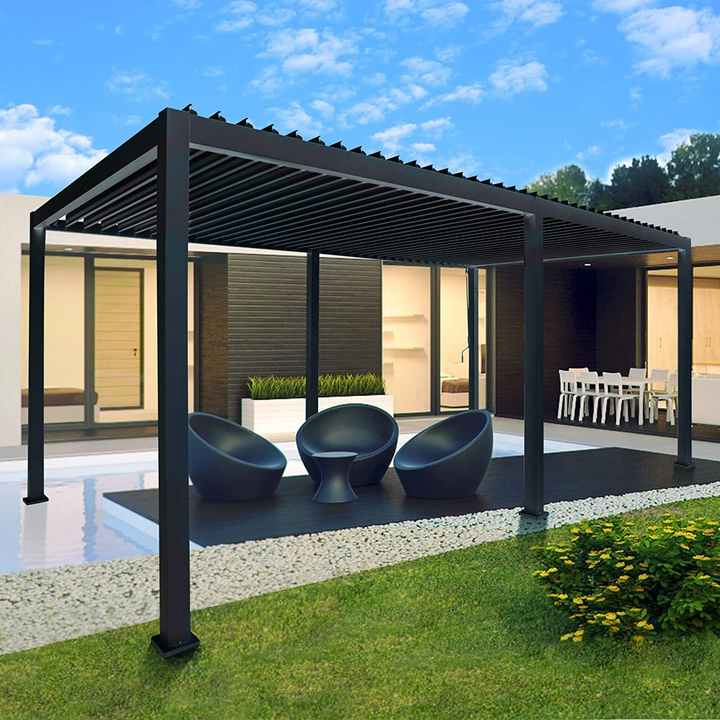 Premium Aluminum Pergola with Retractable Canopy for Outdoor Relaxation