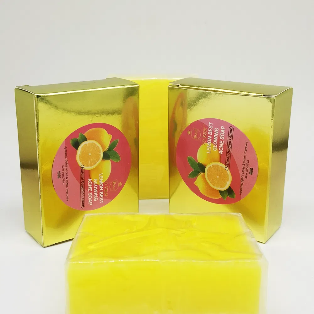 High Quality Glowing Skin Whitening Body Acne Removing Facial Soap Suitable Face Body Lemon Soap
