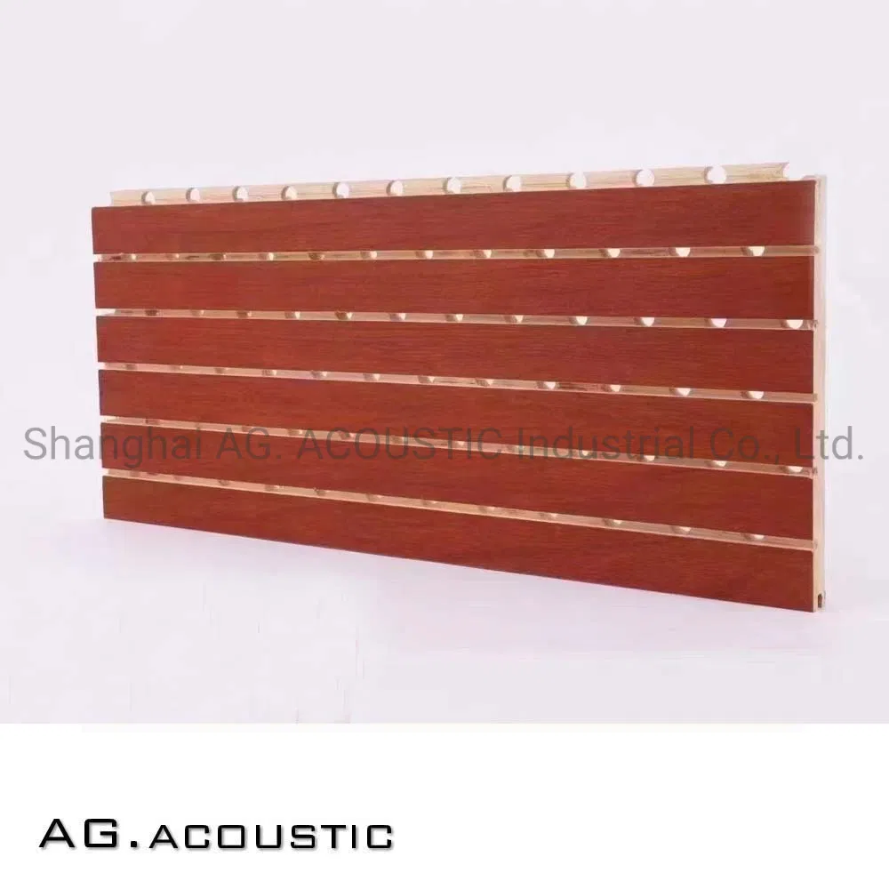 AG. Acoustic Pop Design Wooden Timber Grooved with Black Felt Sound Isolation Panel Ceiling