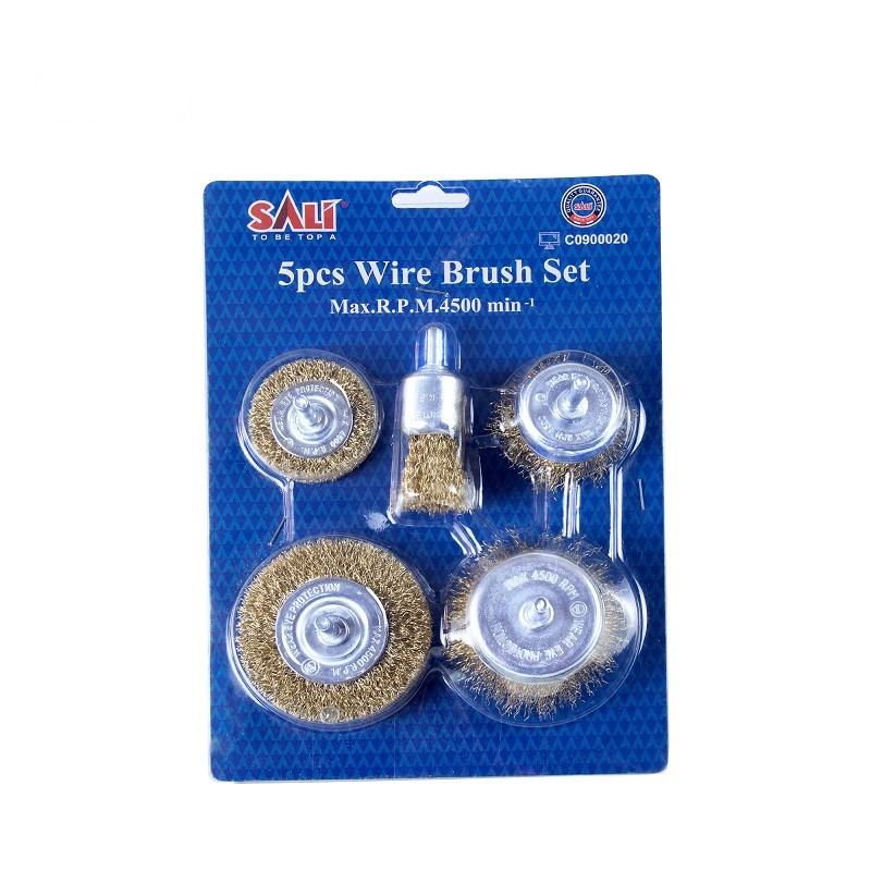 Sali Hot Sale 5PCS Wire Brush Set with Shank