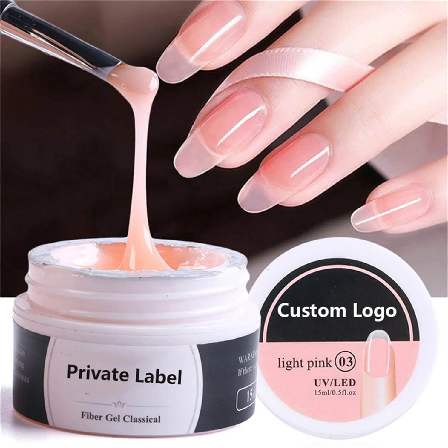 Private Label Customized Brand Logo Free Hema Tpo Jelly Gel Builder UV Gel Hard Gel Nail Builder in a Bottle Clear Color Gel UV Builder Gel Meeting EU Standards