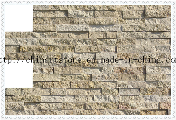 China Nature Stone Yellow, Golden, Rustic Marble Tile for Wall