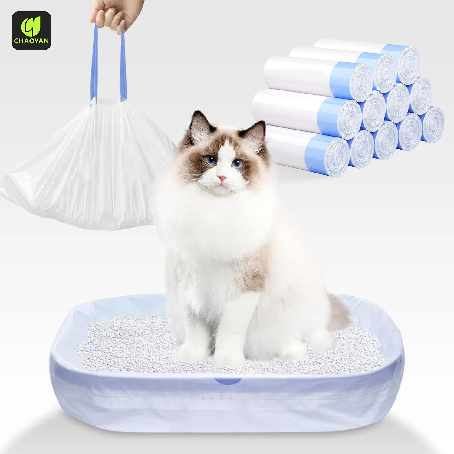 Manufacture Printed Pet Drawstring Litter Bag Cutomized Eco-Friendly Disposable Garbage Trash Rubbish Cat Poop Self-Cleaning Toilet Waste