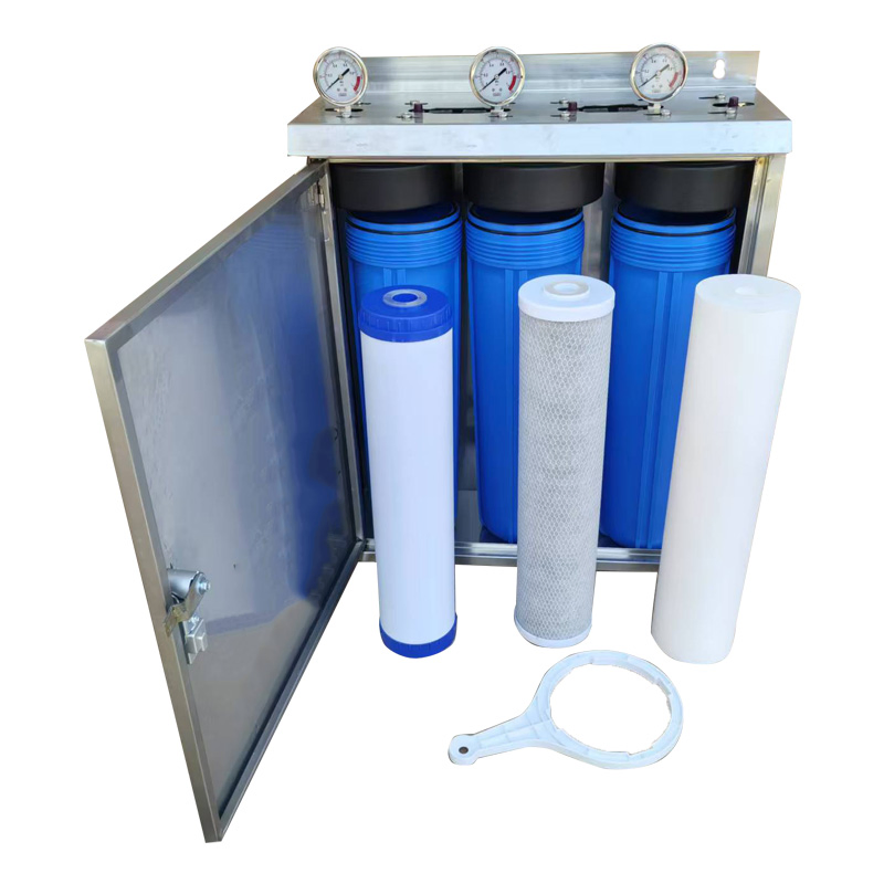 20" 3 Stage Stainless Steel Frame Whole Home Water Filtration System for Whole House