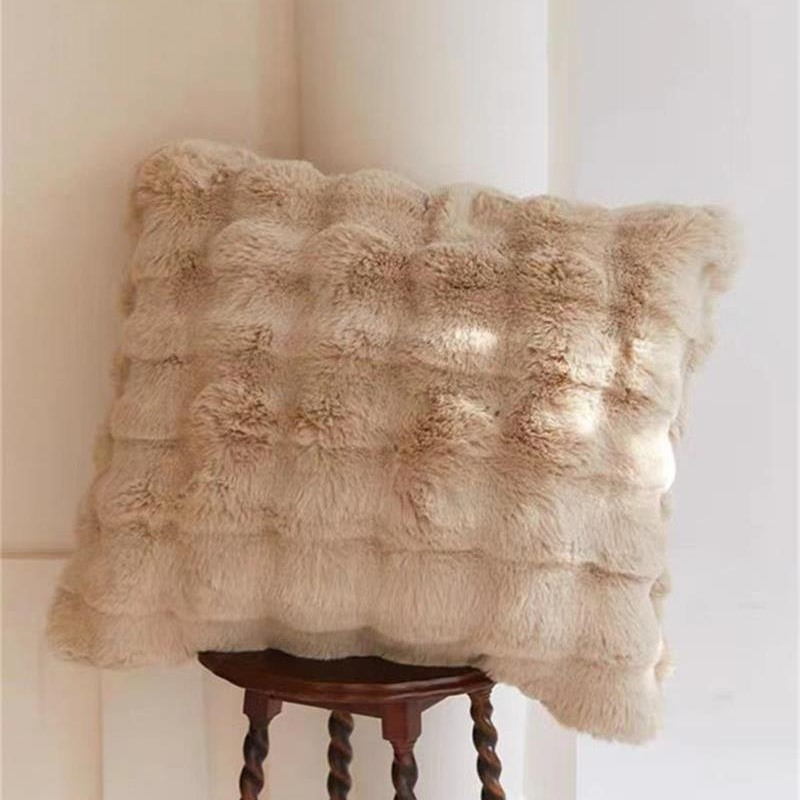 Polyester Embossing Fake Fur Cushion of Seat Chair Sofa Cover Pillowcase