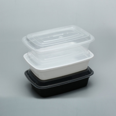 PP Black Microwave Freeze Safe Black Meal Prep Plastic Takeaway Food Container